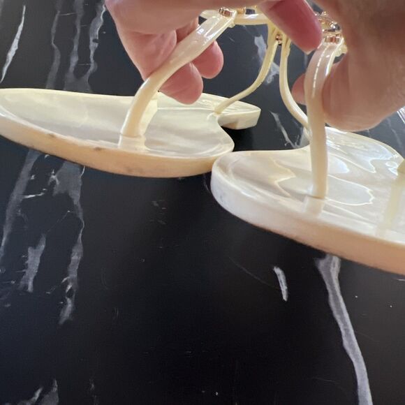 Tory Burch Mini Miller Flat Jelly Thong Sandals US Size 9 Color Ivory - Picture 7 of 10